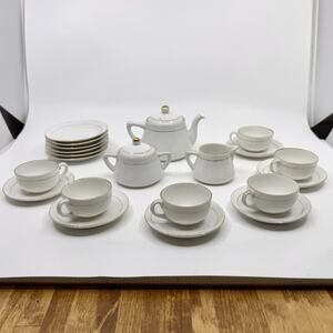 Vintage NORITAKE Hand Painted Gold Trim Tea Set for 6